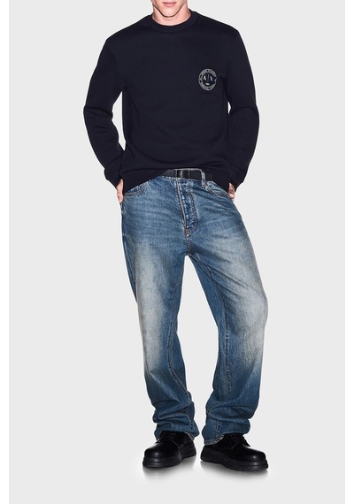 Armani Exchange Logolu Pamuklu Bisiklet Yaka Sweat Erkek Sweat Xm002929 Af16222 Ub101 Lacivert