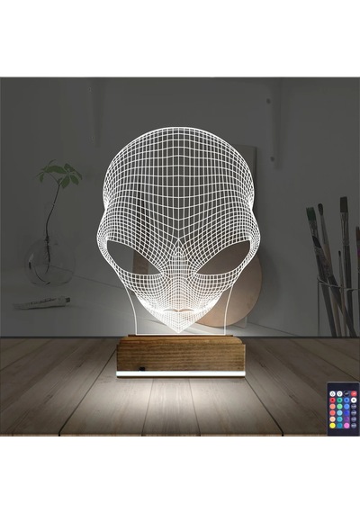 Luvivia Uzaylı Alien 3d Lamba - Masa Gece Lambası Şeffaf