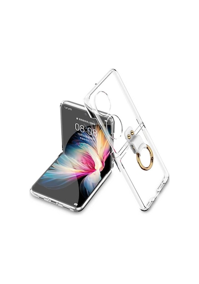 Rba Aksesuar Huawei P50 Pocket Kılıf Rba Yüzüklü Kıpta Kapak - Renksiz Çok Renkli