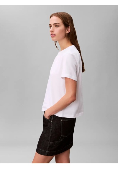 Calvin Klein A - Ss 20s Jsy Logo, Yaa Beyaz Kadın T-shirt