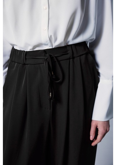 Sateen Talia Pantolon - Siyah-137096 siyah