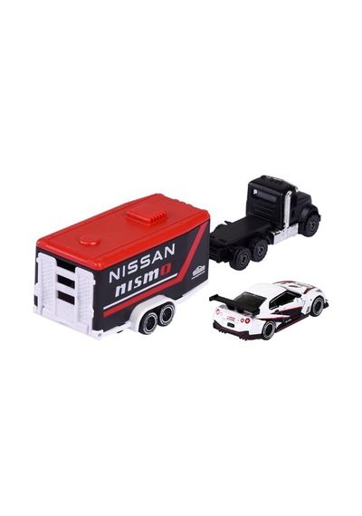 Majorette Race Trailer Mack Granite + Nissan Gt-r Nismo Gt3