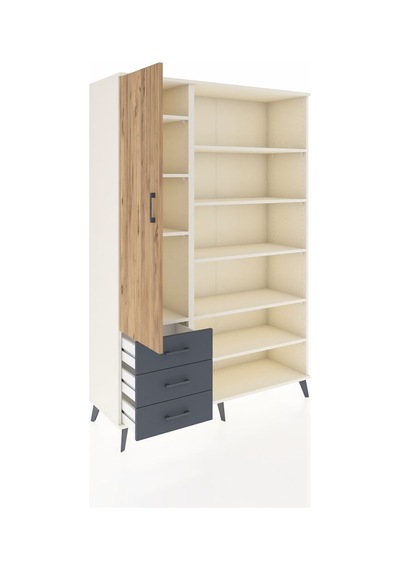 Hyperion Dolap 9 Raflı 3 Çekmeceli 3 Kapaklı 132x44x195 Aytaşı-çam/antrasit Atlas Çam/antrasıt
