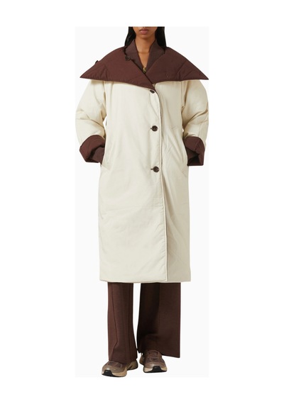 Varley Annalise Reversible Wrap Coat, Lüks Çift Taraflı Kahverengi Kaban Kahverengi-bej