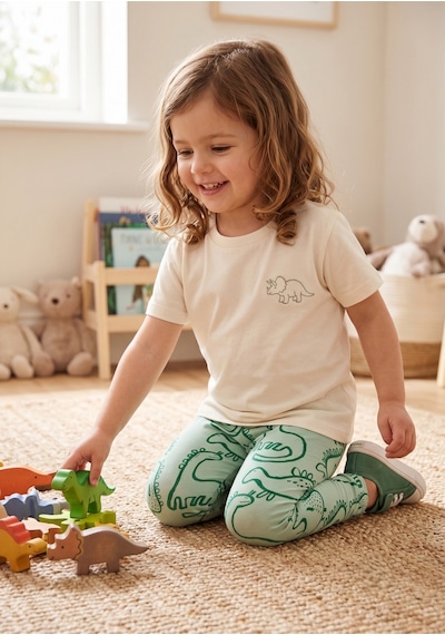 Fuar Baby Pamuklu Esnek Bebek Ve Çocuk Taytı - 9 Ay - 5 Yaş Dinazor Desenli