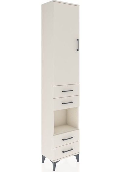 Arges Dolap 4 Raflı 4 Çekmeceli Tek Kapaklı 44x30x221 Aytaşı-... Aytaşı