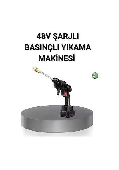Kablosuz Basınçlı Yı. Makinesi 48v Güçlü Motor, 2 Pil Ve Köpük Hazneli