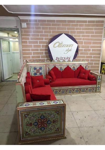 Ottoman Ahşap Sedir Şark Odası Model 7 - Renk: Renkli Ottoman Ahşap Sedir Şark Odası Model 7 - Renk: Renkli