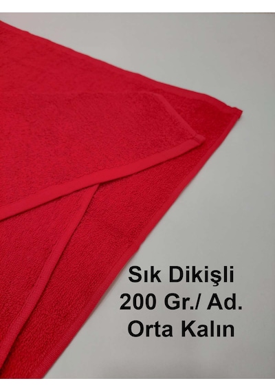 12'li Kırmızı Kuaför Berber Havlusu 50 x 90 CM Profesyonel Saç Havlusu Ekonomik Set
