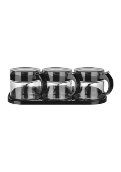 Standlı 3 lü Baharat Seti - 300 ml.KC386S Şeffaf