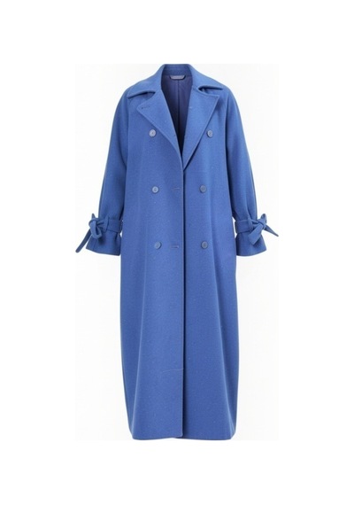 Durivya Oversize Kaşe Kaban Saks Mavi