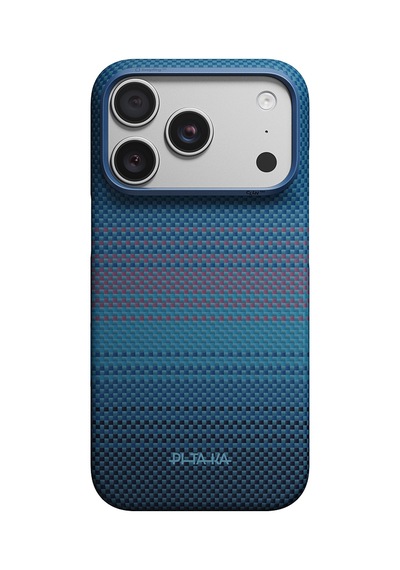 Apple iPhone Uyumlu 18 Pro Max Kılıf M-safeli Aramid Karbon Fiber Pitaka Moonrise 2.0 Nights Seri Kapak Lacivert