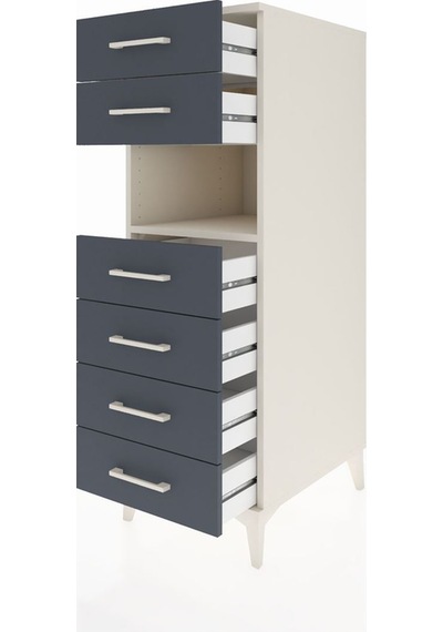 Kronos Dolap Tek Raflı 6 Çekmeceli 44x59x134 Aytaşı-antrasit Aytaşı