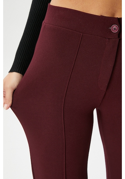 Ritnice Kadın Straight Likralı Bordo Pantolon Bordo Ritnice Kadın Straight Likralı Bordo Pantolon Bordo