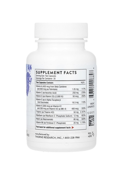 Thorne, Basic Nutrients 2/day, 60 Kapsül