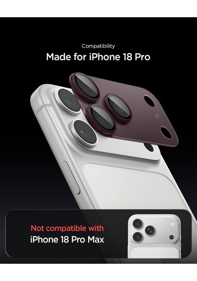 Apple Uyumlu iPhone 18 Pro İle Uyumlu Kamera Lens Koruyucu Tam Kaplayan Cam Kolay Kurulum Glas.tr Ez Fit Optik Pro Xl Dark Cherry - Agl12036 Diğer