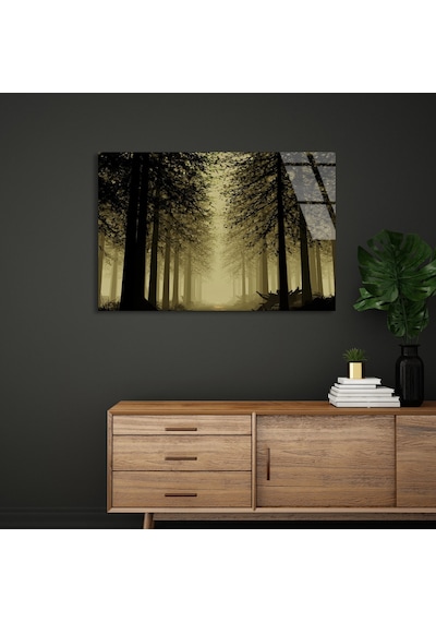 Sisli Karanlık Orman - Cam Tablo - Deg0963 50 X 35 Cm