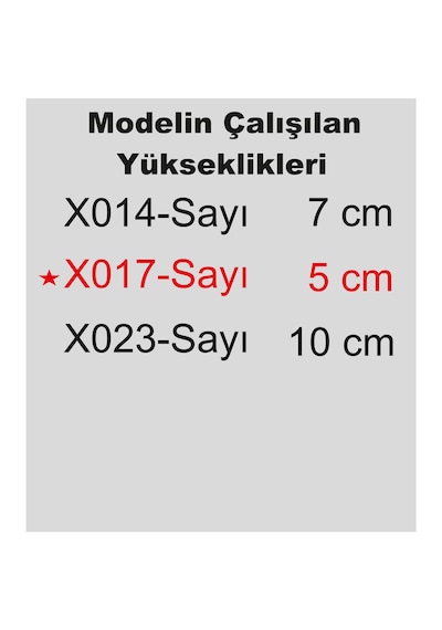 Stencil Rakam Boyama Şablonu X017-sayı Rakam Yüksekliği 5 Cm