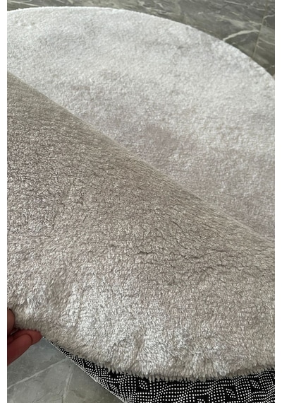 Tropikal Home Post Peluş Yumuşak Oval Halı Tüylü Halı Kaymaz Taban Konforlu Dekoratif Yıkanabilir Gri