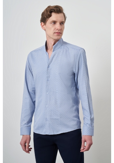 Morven Erkek Mavi Slim Fit Dik Yaka Gömlek 25mc004046300 Mavi