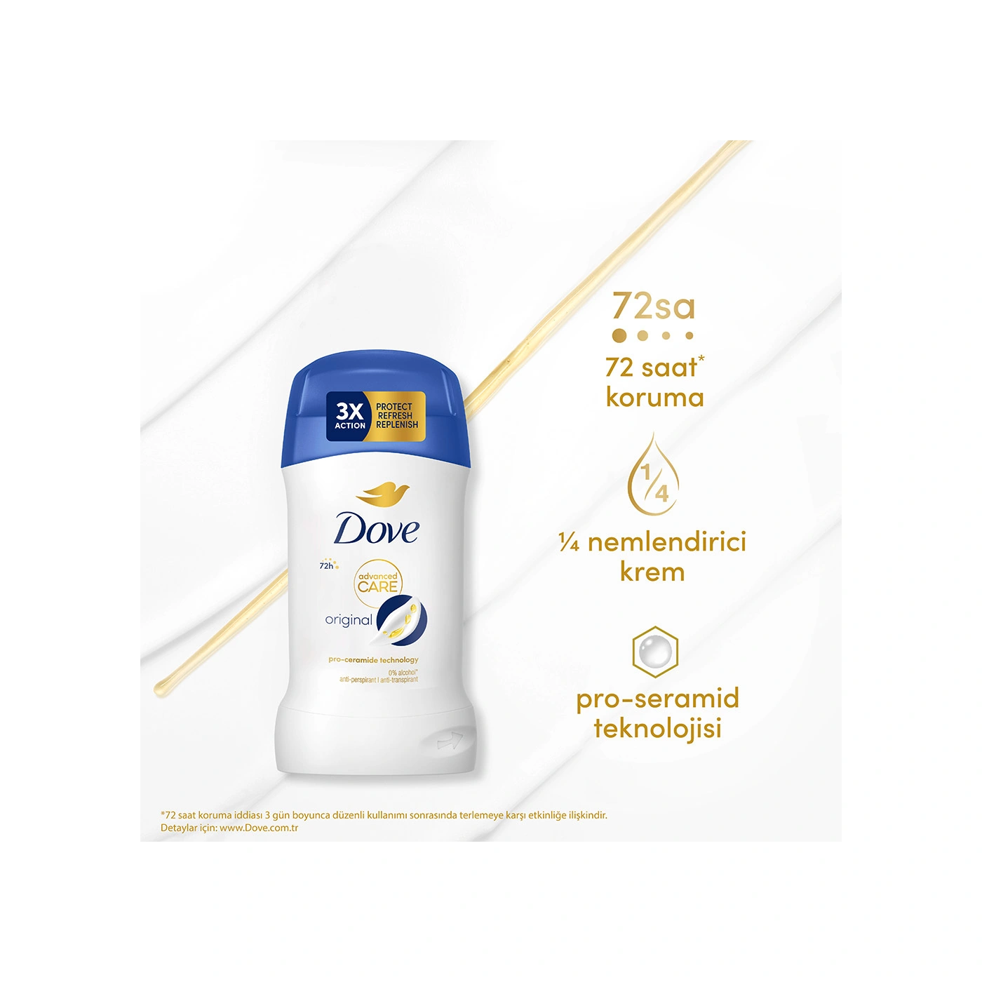 Dove Kadın Stick Deodorant Original Advanced Care 72 Saat 50 Ml