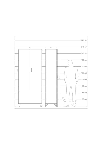 Arges Dolap 4 Raflı 2 Kapaklı 88x30x221 Çam-çam Çam