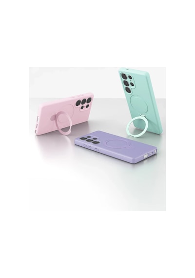 Samsung Galaxy S24 Ultra Regal Magsafe Standlı Kapak - Derin Mor 0.2M-Çok Renkli