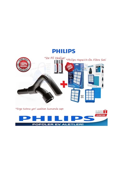 Philips Uyumlu Fc9912 Marathon Ultimate Kumanda Sapı+Hepa Filtre Seti (410608098)