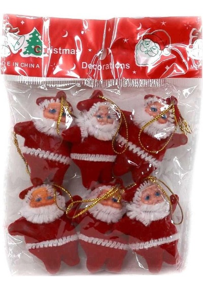 Yılbaşı Ağaç Süsleme Seti 4.5 Cm Noel Baba 6 Lı