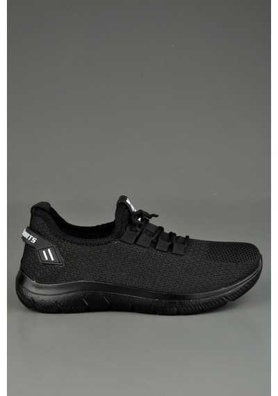 Triko Malzeme Hava Alabilen Yumuşak Unisex Spor Ayakkabı Siyah