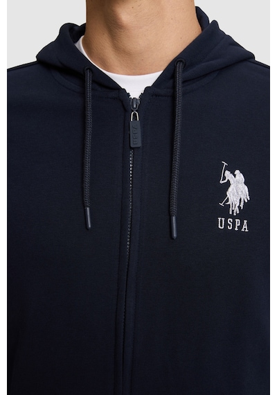U.S. Polo Assn. Erkek Lacivert Kapüşonlu Fermuarlı Örme Hırka 50329420-vr033