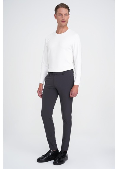 Efor Slim Fit Yan Cepli Düz Esnek Casual Antrasit Pantolon P 1144 Antrasit