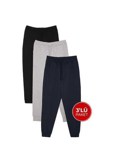 tudors erkek 3lu paket lacivert gri siyah regular fit beli bagcikli jogger cepli lastikli paca esofman alti 42282 cok renkli 117891050