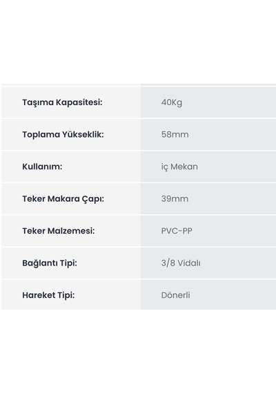 Hts 207 Küre Vidalı Çift Bilyalı Tablalı Teker Belirtilmemiş