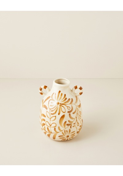 English Home Salina Seramik Vazo 24 Cm Krem-kahverengi