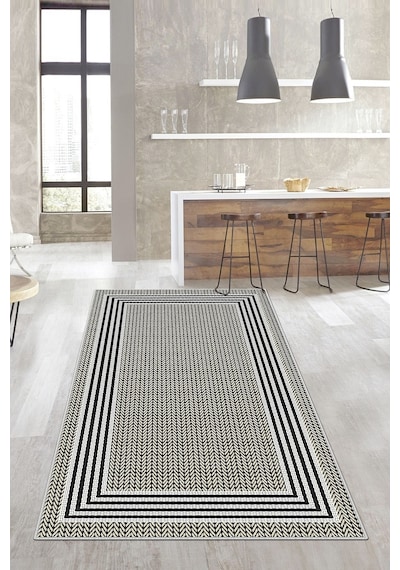 West Home Dijital Baskı Yıkanabilir Kaymaz Taban Salon Halısı Mutfak Halısı Yolluk Wh 479 Beige