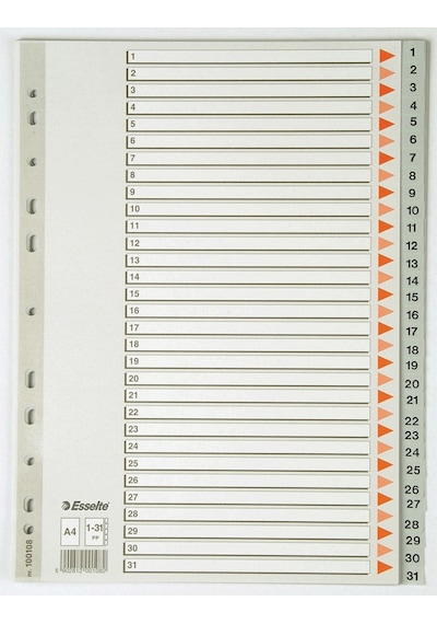 Esselte 100108 Seperatör A4 1-31 Rakam Gri