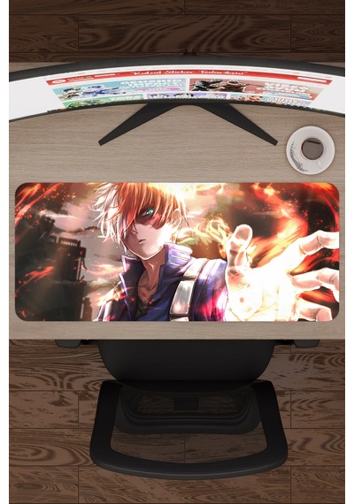 Shoto Todoroki Anime V2 - 70x30 Xl Gaming Kauçuk Kaymaz Taban Mouse Pad Fare Altlığı