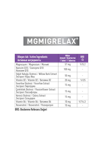 Galata Healthcare Mgmıgrelax 30 Tablet