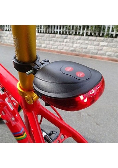 Xbyc 9685 Bisiklet Arka Lazerli Stop Lamba Led Lazer Işıklı Gri - Siyah