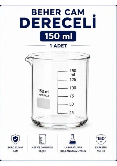 Beher Cam Dereceli 150 Ml 1 Adet