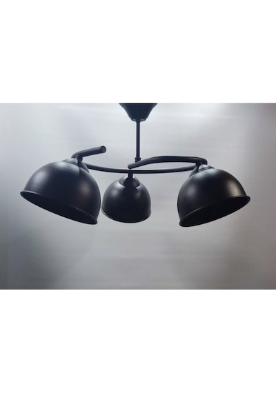 Riolight Modern Üçlü Siyah Metal Sarkıt Avize