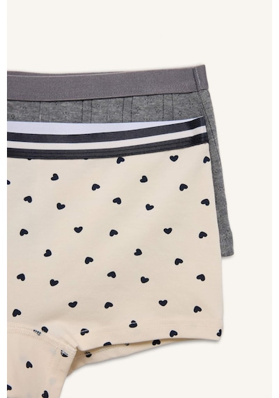 Defacto Kalp Desenli Penye 2li Boxer Kız Çocuk G8509a826spbg350 Bej-bg350