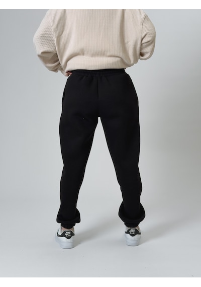 Cocopelli Şardonlu Siyah Kadın Jogger Eşofman Coc2543