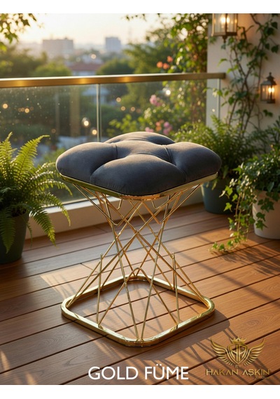 By Hakan Aşkın Pyramidndr 6 Mm Telli 35x35 Cm Puf & Bench-yatak Odası-antre-balkon-mutfak-makyaj Masası Altın Füme By Hakan Aşkın Pyramidndr 6 Mm Telli 35x35 Cm Puf & Bench-yatak Odası-antre-balkon-mutfak-makyaj Masası Altın Füme