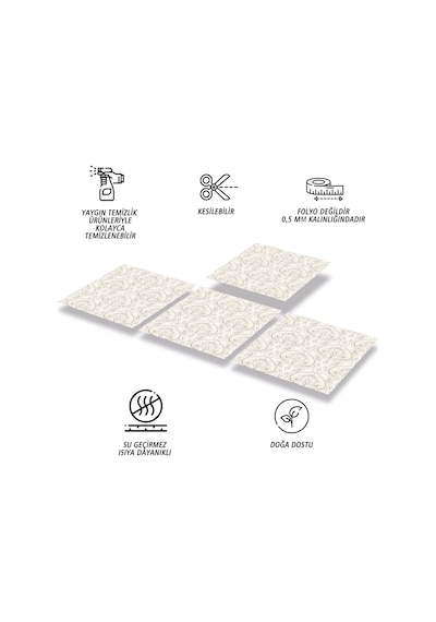 Tink KENDİNDEN YAPIŞKANLI SALON ÇİÇEKLİ DESENLİ PVC KARO 30X30 CM