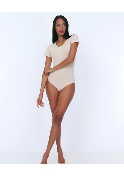 Nbb U Yaka Kısa Kollu Alttan Çıtçıtlı Body/atlet -2945 Ten Rengi