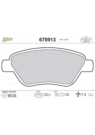 Fiat Idea On Fren Balatasi 1.3 Multijet 2005-2008 Valeo 670913