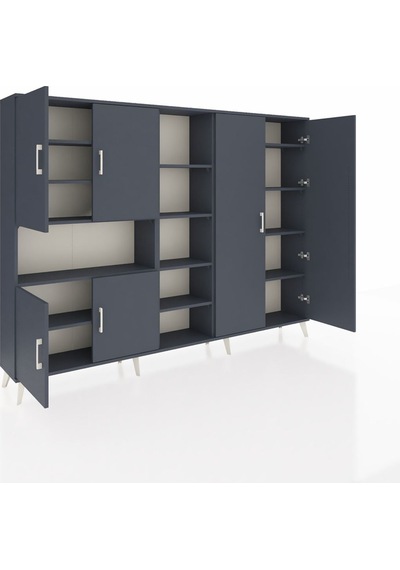 Arges Dolap 13 Raflı 6 Kapaklı 220x30x163 Antrasit-antrasit Antrasit-antrasit Arges Dolap 13 Raflı 6 Kapaklı 220x30x163 Antrasit-antrasit Antrasit-antrasit