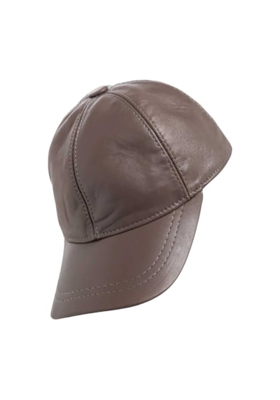 Unisex %100 Deri Arkadan Ayarlanabilir Baseball Kep Şapka Kahverengi